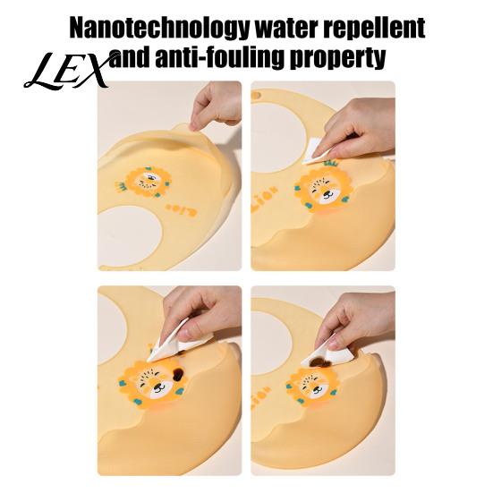 Easy Clean Silicone Bib Baby with Food Catcher Pocket, Waterproof Lightweight Adjustable Neck Bibs Babies Feeding Bib, Foldable for Infant Toddler