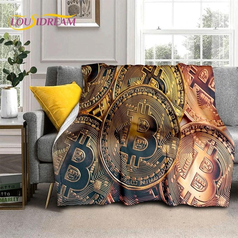 

Bitcoin 3D Virtual Currency NFT Blanket,Soft Throw Blanket for Home Bedroom Bed Sofa Picnic Travel Office Cover Blanket Kid gift 75x90cm( 29x35in )