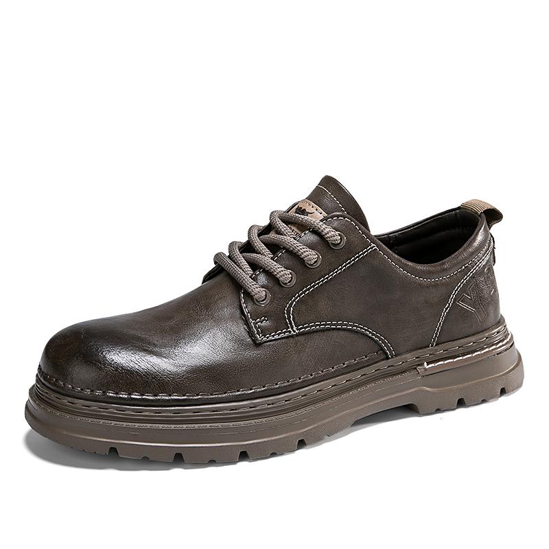 Fashion 2025 Men's British Style Retro Casual Shoes Men Thick Sole Fashion Comfy Work Sneakers Lace-up Comfortable Outdoor Shoes Mens