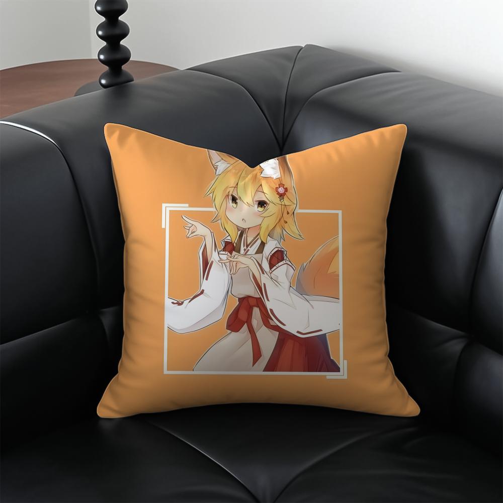 The HHelpful Fox Senko San Cushion Cover Pillow Case Antidustmite Invisible Zipper Silky Plush Cushion