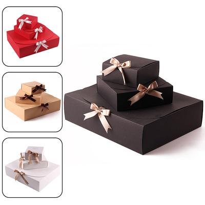 Boîte en Papier Kraft Pâtisserie Biscuits Boîtes Cadeaux Boîte d'Emballage Chemise Noël Anniversaire Mariage Chocolat Vêtements Emballage Sac de Rangement