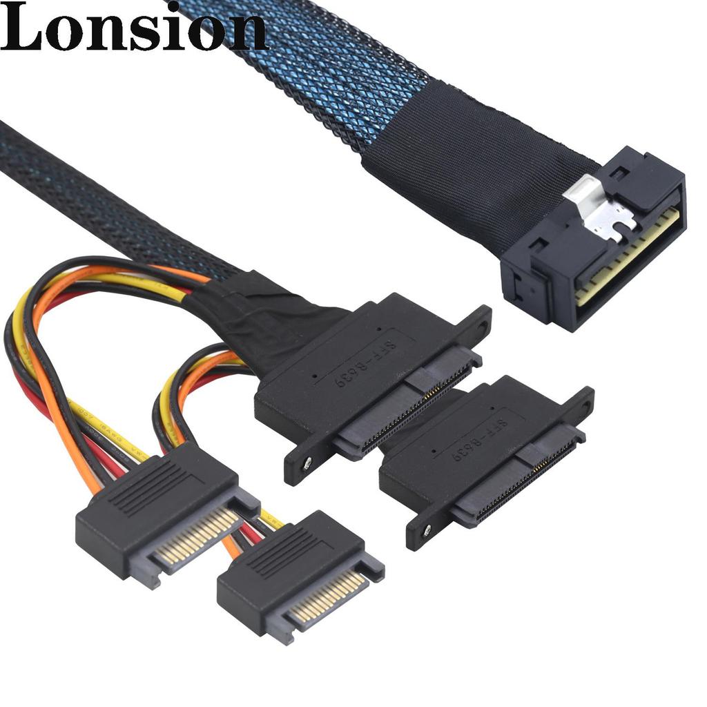 Low Profile PCIE-8654 8I 74P To U.2 SFF-8639 + 15P Cable with Screw Holes