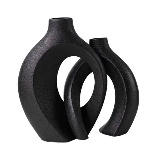 Шт./Набор Полый Современный Пластиковый Ваза для Травы Пампас Скандинавский Бохо Стиль Декоративный чёрный