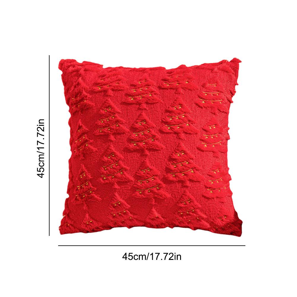 45X45cm Christmas Cushion Cover Xmas Tree Throw Pillow Cover Fall Winter Decorative Soft Pillowcase for Festive Couch Pillow