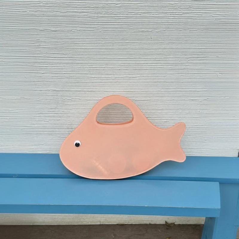 Waterproof Cartoon Fish Shape PVC Jelly Tote Bag Transparent Colorful Handbag for Concert Stadium Use