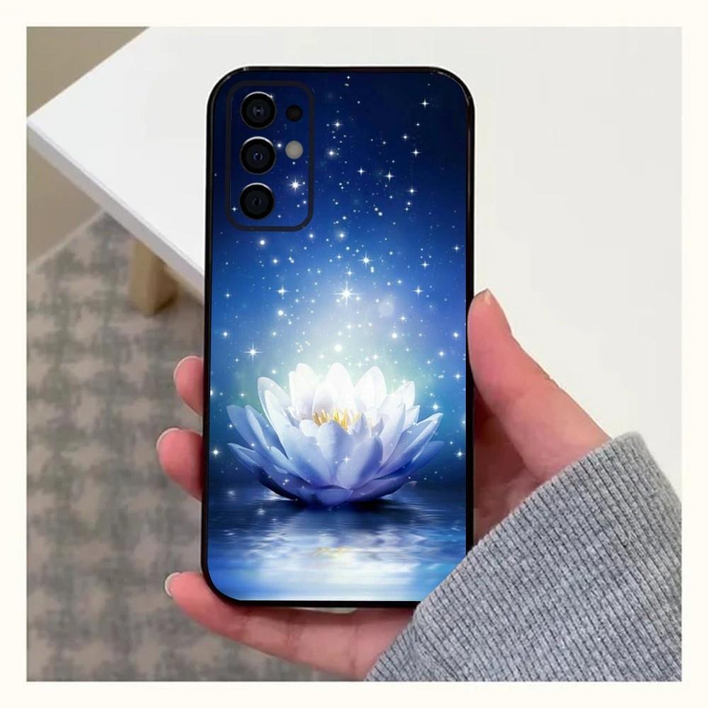 

Lotus Blue White Flowers Phone Case For Samsung S24,S21,S22,S23,S30,Ultra,S20,Plus,Fe,Lite,Note,10,9,5G Black Soft Cover Samsung S235G