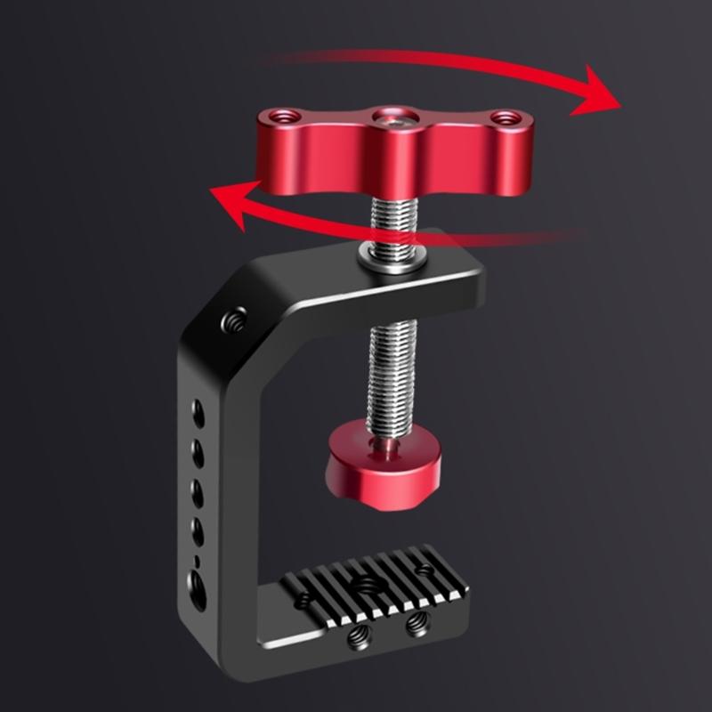 Aluminum Alloy Clamp with 1/4 3/8 Screw Holes for Stable Support of Cameras Lights in Photography Video