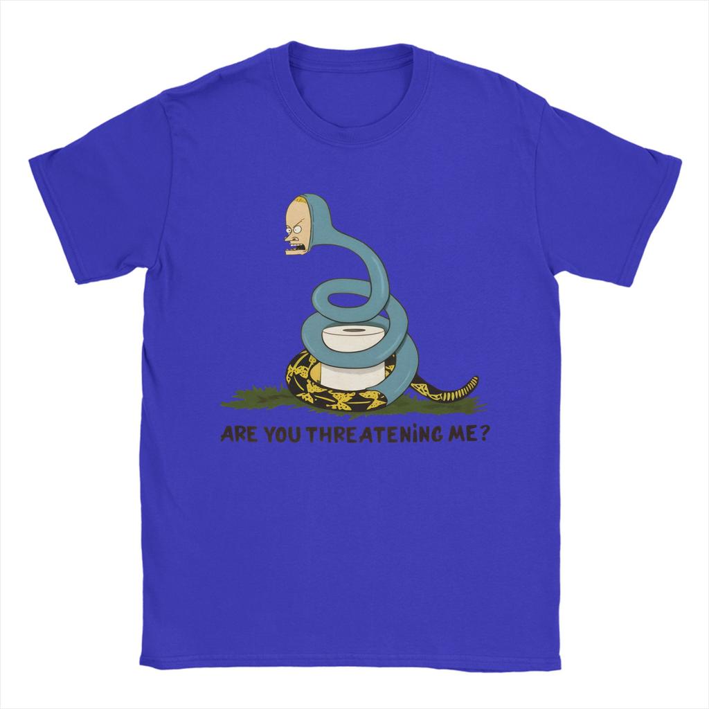 Men TShirts Are You Threatening Me Beavis and ButtHead Casual Cotton Tees Short Sleeve T Shirts Crew Neck Clothes Adult