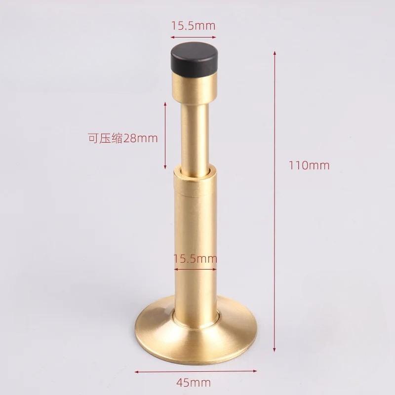 

Door Stops Wall Mounted Holder Heavy Duty Door Stopper with Rubber Bumper Self Adhesive Sound Dampening Aluminum Alloy Copper 1PC