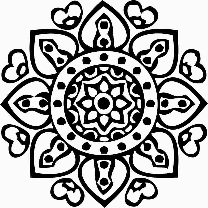 Printtoo Christmas Secret Santa Gift Round Wooden Rubber Stamp Floral Mandala Stamps-2