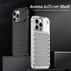Luxury Aluminum Alloy Heat Dissipation Metal Case For iPhone 17 16 15 14 13 Pro Max Breathable Mesh Fragrance Aromatherapy Cover