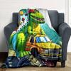1pc dinosaur truck blanket Lightweight Flannel Throw for Sofa Bed Travel Camping Livingroom Office Couch Chair