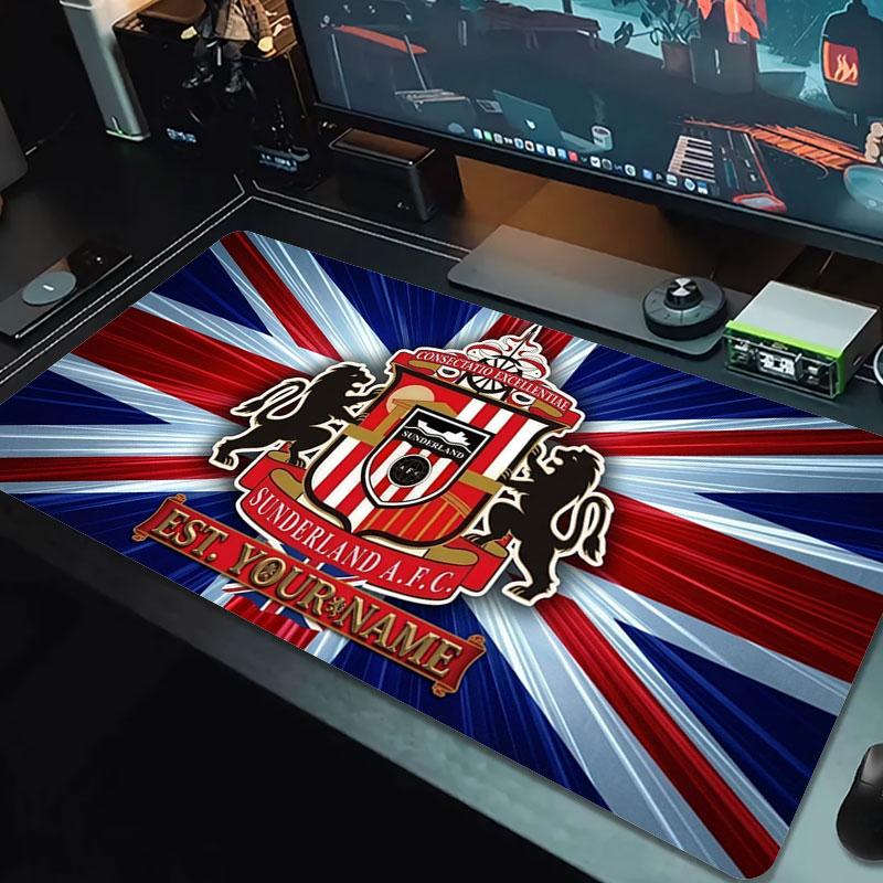 Sunderland A.F Custom Name Large Size Mouse Pad Large Gaming Table Cushion Non-slip Laptop Tablet Big Mousepad XXL Mat Mini PC Playmat With Lock Edge