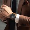 BENYAR Men's Multi-Calendar Chronograph Watch, Business Leather Series, Waterproof Brown Leather Strap, Analog Display