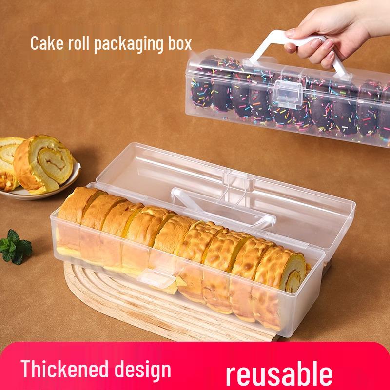 

Многоразовая коробка для рулетного торта для выпечки и на вынос - Дизайн «Хлопковое лоскутное одеяло и полотенце» Small PP Handheld Box - 2 Pieces