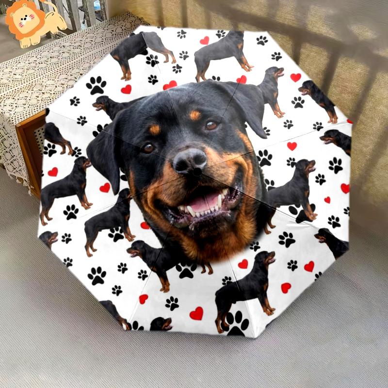 1 PC Automatic Folding Umbrella - Cute Pet Puppy Pattern, Portable & Foldable Design with 8 Ribs, Christmas Birthday Gifts