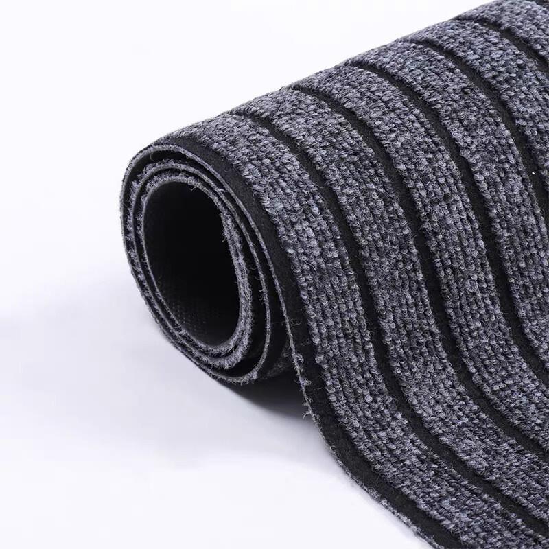 PVC Seven-Stripe Water-Absorbent Kitchen Floor Mat - Large Coverage, Non-Slip, Dirt-Resistant Entryway Carpet