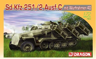 Dragon WWII Alemão Wulframen 40 Tipo Modelo de Plástico DR7306 1/72 Sd.Kfz.251/2 Ausf.C