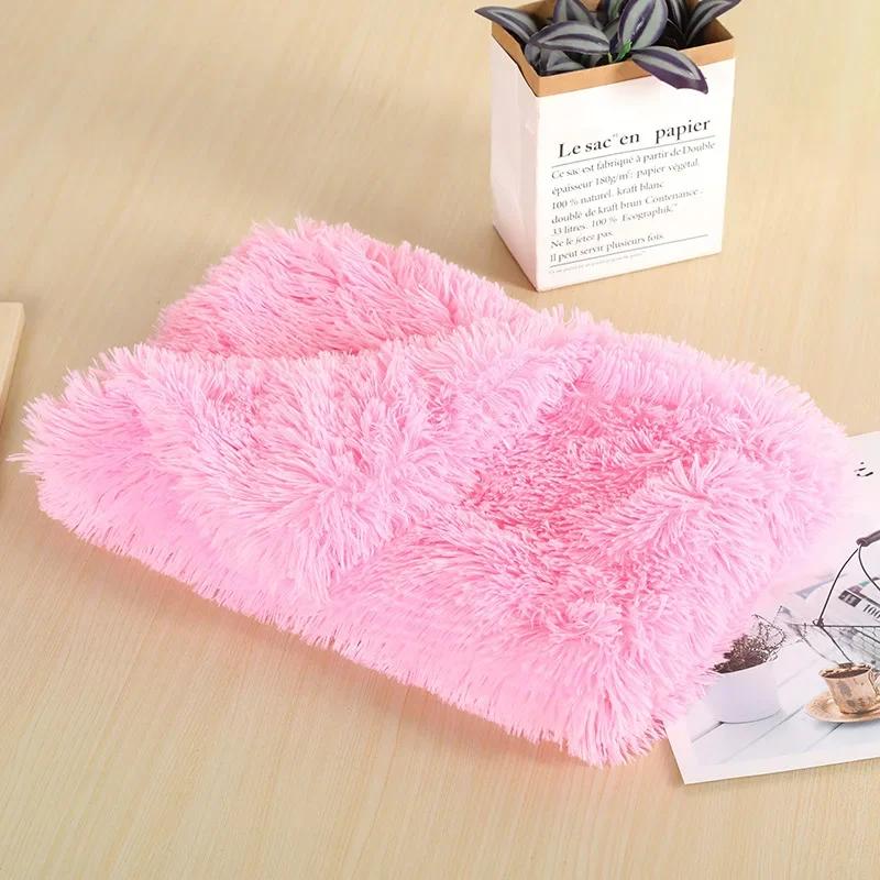 Fluffy Mat Long Plush Pet Blanket Cat Sleeping Mats Puppy Winter Warm Thin Kennel Cushion Soft Covers for Large Dogs Mattress