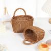 Woven Basket with Handle Rustic Storage Basket Wall Hanging Basket for Fruits Vegetables Snacks Home Farmhouse Kitchen Bathroom Bedroom Storage