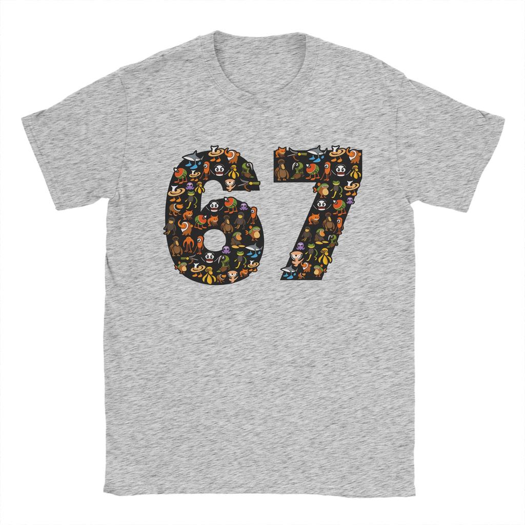 67 Six Seven Italian Brainrot Men T Shirt Novelty Tees Short Sleeve Crewneck TShirts Pure Cotton Gift Clothes