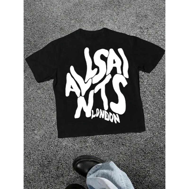 London Elastic Text T-Shirt, Bold Font Graphic S чёрный