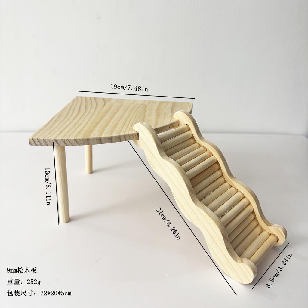 Wooden Hamster Cage Hideout Two Tier Platform House Compact Pet Habitat For Small Hamsters Home Display For Kids Birthday Gift