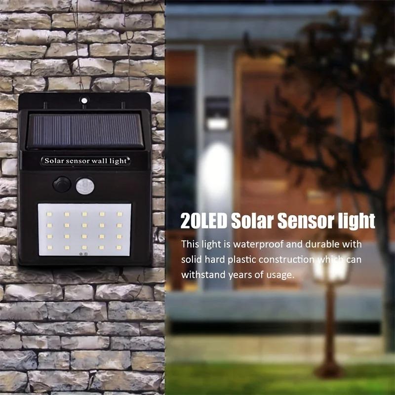 1/2/4pcs Waterproof LED Solar Light Motion Sensor Outdoors Garden Light Decoration Fence Stair Pathway Yard Security Solar Lamp Dropshipping