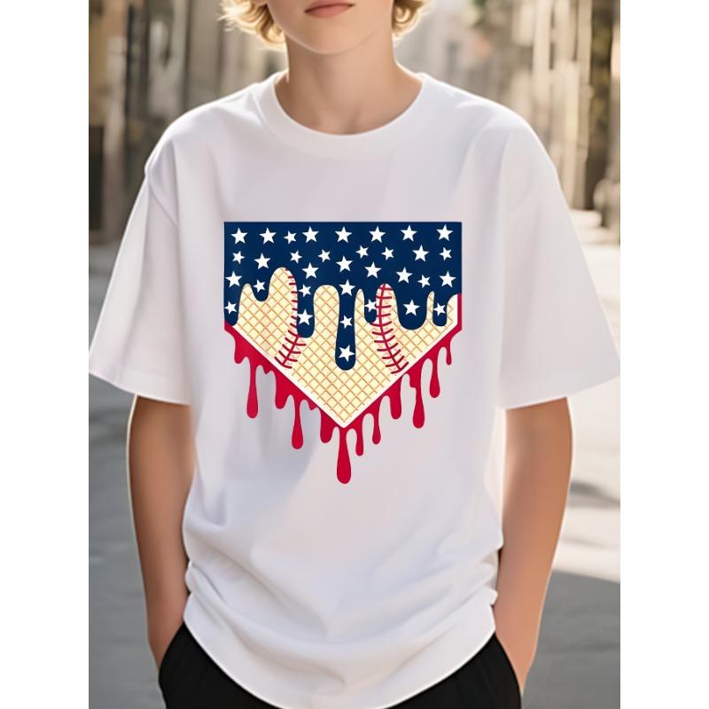 European size Short Sleeved T Shirt for Boys And Teens Featuring Crew Neck Stylish And Versatile for Everyday And Outdoor Use