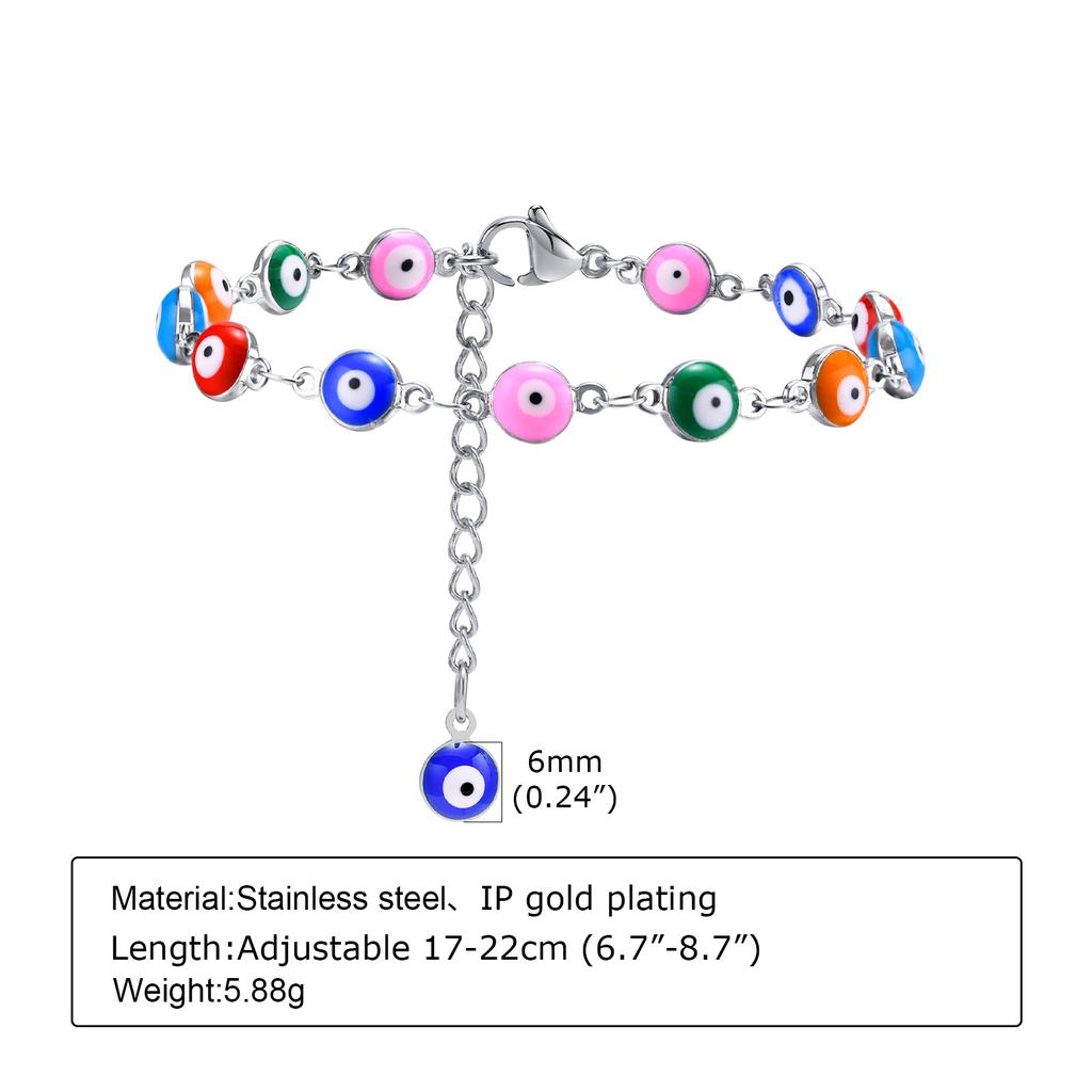 Jewelry, Stainless Steel Devil'S Eye Bracelet, Women'S Fashion Versatile Jewelry Br-1252
