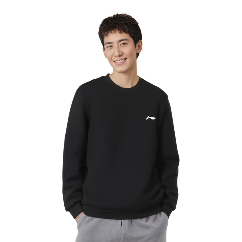 Li Ning Sports Lifestyle Series Round Neck Pullover Comfortable Versatile Simple Casual Sweatshirt Unisex sweatshirt AWDVE37-6
