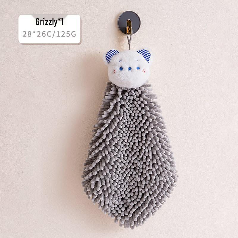 Cartoon Quick-Dry Chenille Towel for Kitchen & Bath, Wall-Mounted & Water-Absorbing