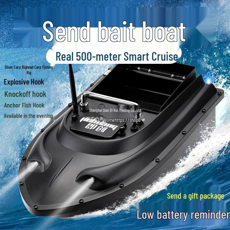 Smart 600m Remote Control High-Power Bait Boat with Constant Speed Cruise & Auto Unhooking Function for Fishing.