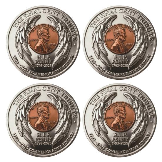 1/2/3/4/5Pcs Final Cent Tribute Coin R.I.P. Penny Souvenir Coin Historic Collectible Token History Buffs Collectors Enthusiasts Keepsake Gift