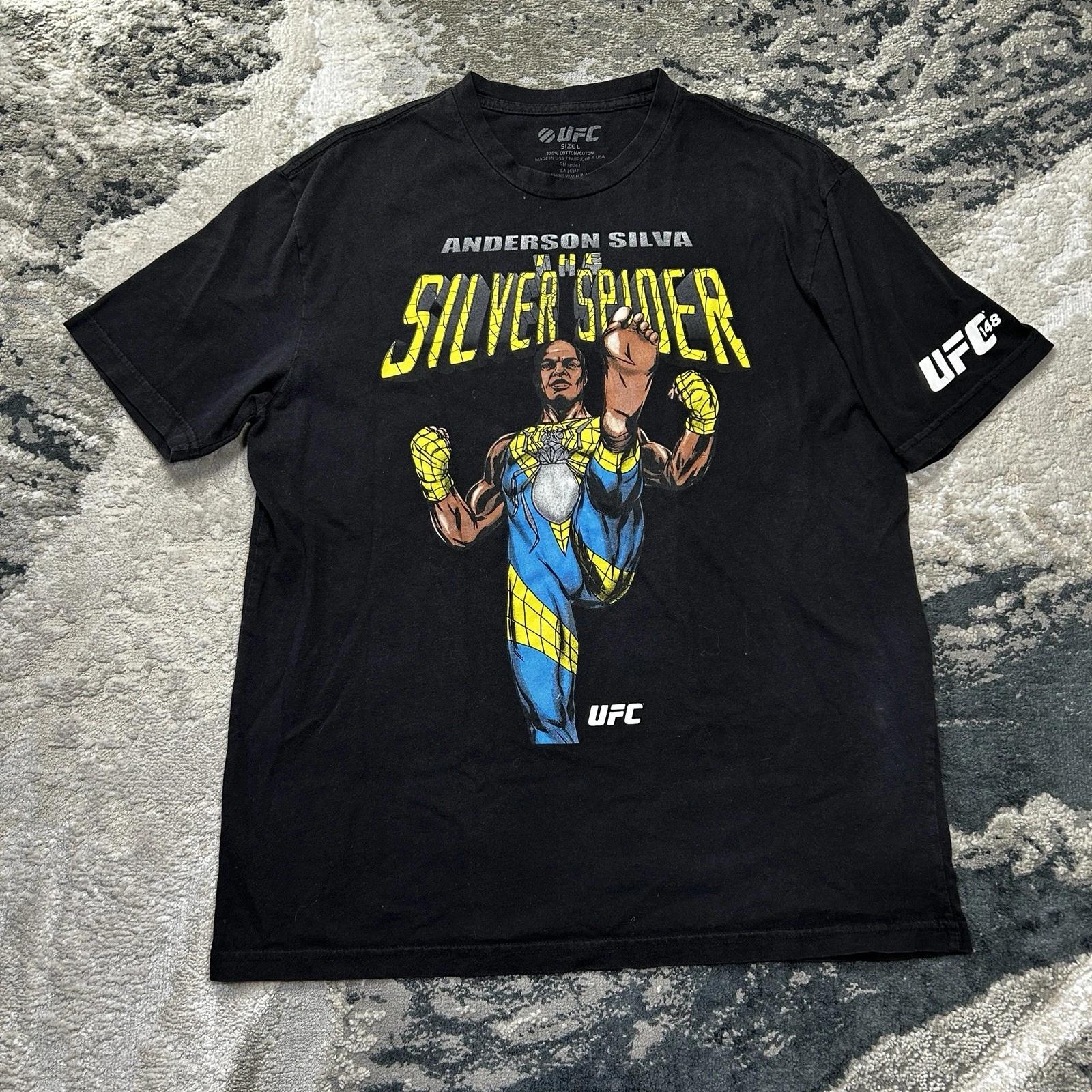 UFC 148 Rare vintage Anderson Silva “The Silver Spider” Signed Shirt Sz Large 3XL