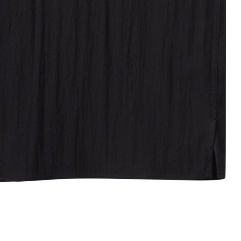 Customellow Black Oversize Half Shirt Cwsam25311bkx