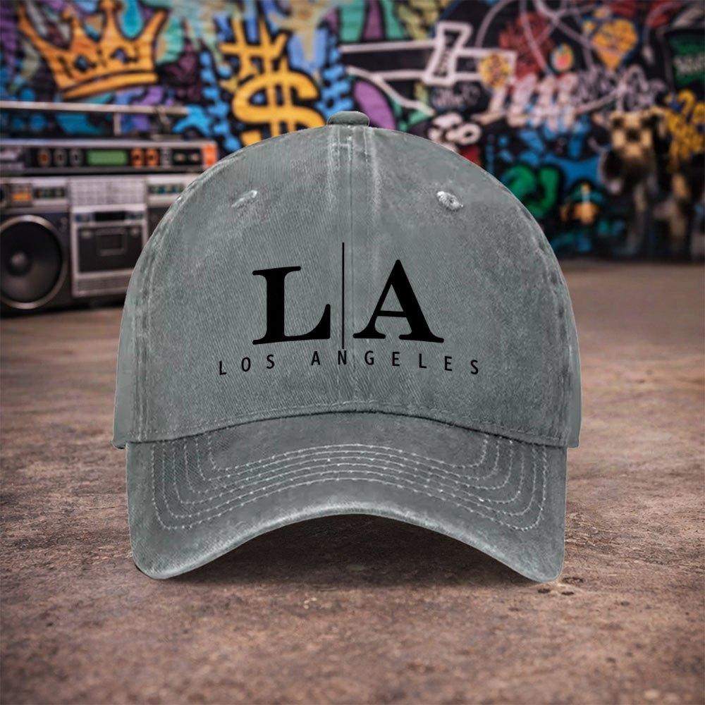 Pc Unisex Los Angeles Style Logo Vintage Washed Baseball Cap Unisexs Trendy Hat Versatile Duckbill Cap Fun Print A Unique