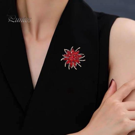 Classic Handmade Colorful Rhinestones Flower Shape Brooch Pin Vintage Hat Scarf Shawl Badge Bridal Gift Dress Accessories