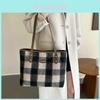 Trendy Street Style Woolen Tote Bag Large Soft Texture Zipper Closure Multiple Colors