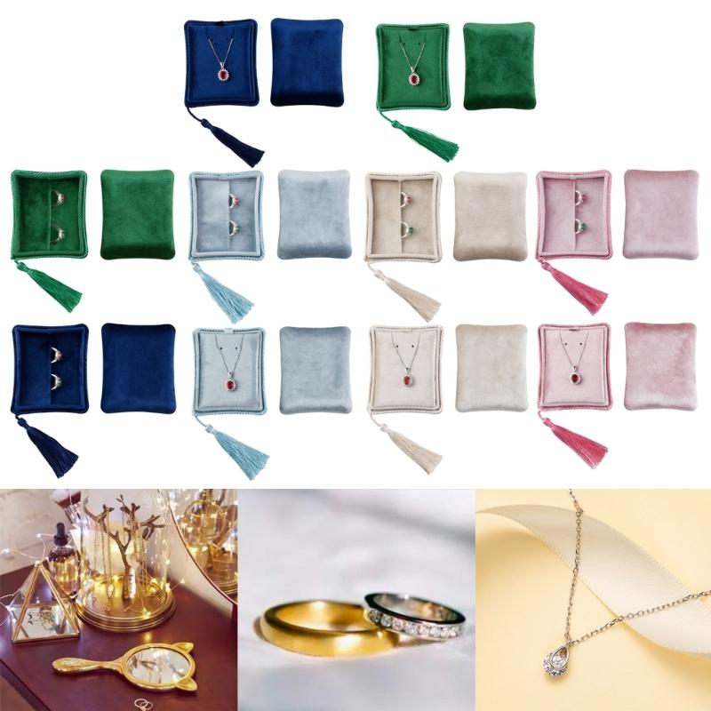 Velvety Jewelry Box Portable Travel Case Organizers with Multi Layer Compartments for Rings Necklaces Earrings