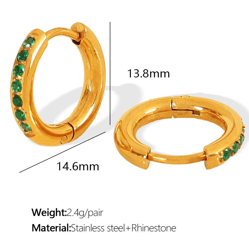 Yori Delicate Colorful Bling Simple Round Earrings Fashion Thin Finger Korean High Quality Jewelry 18K Golden Accessories