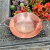 Hand Forged Pure Copper round Wok Pan with Dual Handles Thickened Stir Fry Hot Pot Cookware for Beef Stew Copper Pan cookware