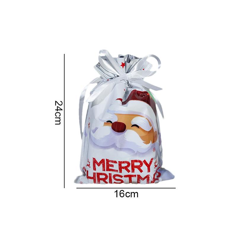 Christmas Gift Bags Large Capacity Merry Christmas Drawstring Gift Packaging Bags 2025 Navidad Party Candy Cookie Wrap Pouch