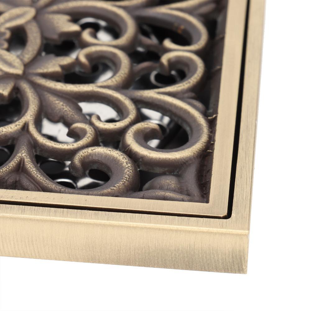 Antique Finish Floor Drain Grate Square Shape Floor Strainer Elegant Drain Strainer  Toilet