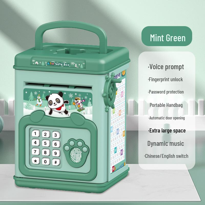 Large Cartoon Piggy Bank with Lock: Automatic Deposit/Withdrawal Savings Jar for Kids, Password-Protected Gift