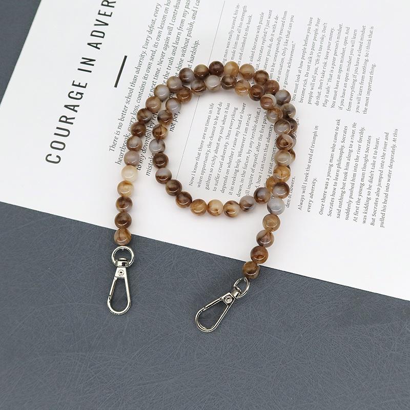 Two-tone Coffee Leopard Bee Print Chain Handbag with Crossbody Shoulder Strap