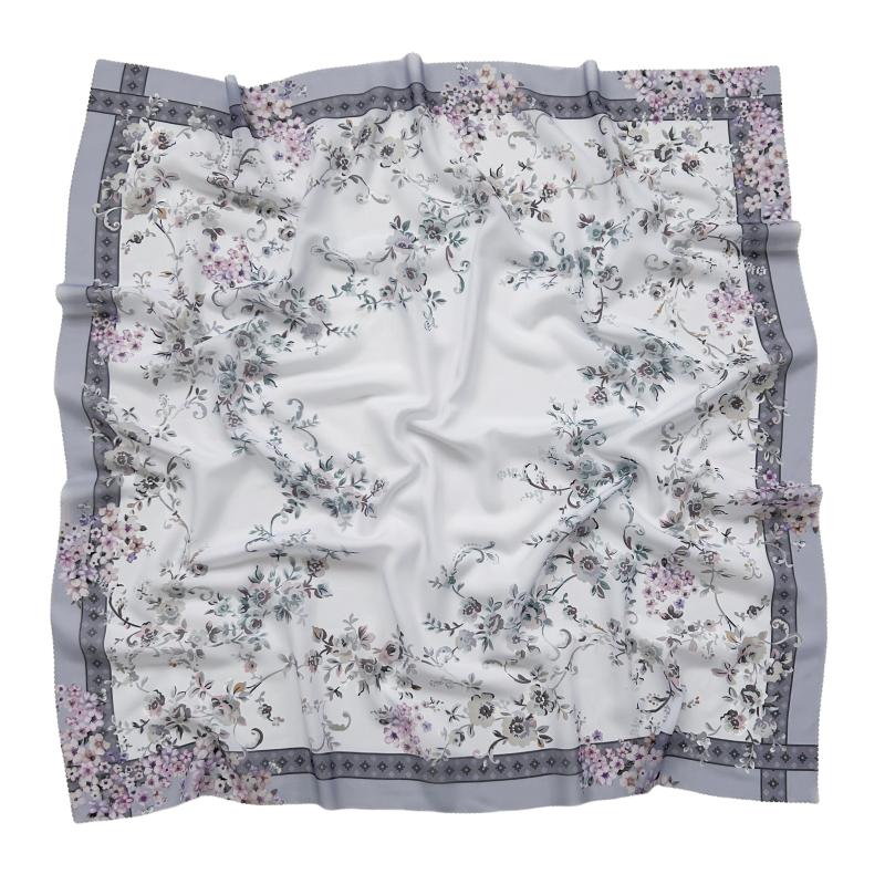 48Colors Malaysia Tudung Bawal Flower Print Hijab Laser Cut Edge Headscarf Premium Cotton Voile Soft Fashion Muslim Square Scarf
