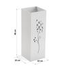 Porte-parapluie - VERSA - Flowers - Bois MDF - Blanc - 48 x 22 x 22 cm