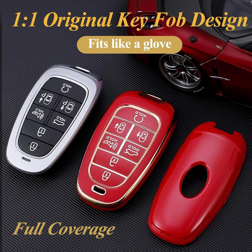 for Hyundai Key Fob Cover with Keychain, Premium TPU Key Case shell for 2024   Hyundai Sonata, Santa Fe, Nexo, Tucson Remote Smart Car Key Fob