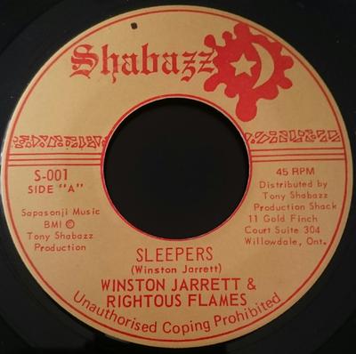 7inch Record WINSTON JARRETT & THE RIGHTEOUS FLA - Sleepers S001 Shabazz Jamaica Reggae, Ska & Dub Used